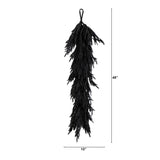4' Artificial Real Touch Halloween Black Norfolk Island Pine Garland with Natural Look