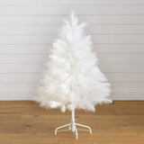 4' Artificial White Pampas Grass Christmas Tree