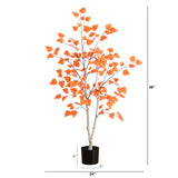 4' Autumn Paper Birch Artificial Fall Tree
