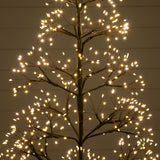 4' Pre-Lit Artificial Halloween Black Starburst Tree with 800 Fairy Warm White LED Lights