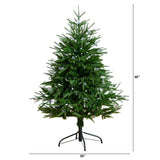 4' Pre-Lit Artificial Luxembourg Pine Christmas Tree with 120 Multicolored Traditional Bulb LED Lights