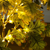 4' Pre-Lit Green Autumn Oak Artificial Fall Tree with 150 Warm White LED Lights