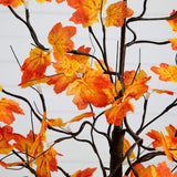 4' Pre-Lit Minimalist Autumn Maple Artificial Fall Tree with 56 Warm White LED Lights