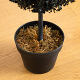 4' UV Resistant Halloween Black Artificial Triple Ball Boxwood Topiary (Indoor/Outdoor)