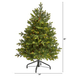 4’ North Carolina Fir Artificial Christmas Tree with 250 Clear Lights and 1003 Bendable Branches