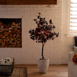 4' Pre-Lit Artificial Halloween Black Maple Tree with 180 Orange & Purple LED Lights