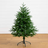 4' Pre-Lit Artificial Luxembourg Pine Christmas Tree with 120 Multicolored Traditional Bulb LED Lights