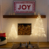 4' Pre-Lit Artificial White Starburst Tree with 800 Fairy Warm White LED Lights