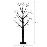 4’ Pre-Lit Artificial Halloween Twig Tree with 240 Orange & Purple LED Lights
