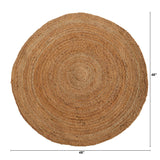 4’ x 4’ Hand Braided Boho Jute Round Rug