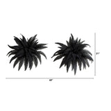 40" Artificial Halloween Black Boston Fern - Set of 2