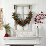 40” Pines, Red Berries and Pinecones Artificial Christmas Garland