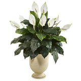 43” Spathifyllum Artificial Plant in White Urn