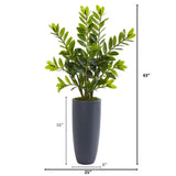43” Zamioculcas Artificial Plant in Gray Planter