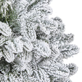 44” Flocked North Carolina Fir Artificial Christmas Tree with 150 Warm White Lights and 545 Bendable Branches in Planter