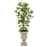 4.5’ Bamboo Palm Artificial Tree in Sand Finished Urn