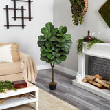 4.5’ Fiddle Leaf Fig Artificial Tree (Indoor/Outdoor)