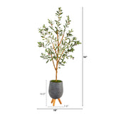 4.5’ Olive Artificial Tree in Gray Tripod Planter