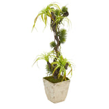 45” Tillandsia Artificial Plant in Country White Planter