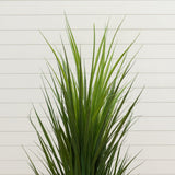 4.5’ UV Resistant Artificial Grass Plant in White Tower Planter (Indoor/Outdoor)