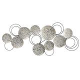 4.5’ x 2’ Galvanized Embossed Metal Discs Wall Art Decor