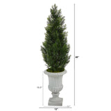 46” Mini Cedar Artificial Pine Tree in Decorative Urn UV Resistant (Indoor/Outdoor)