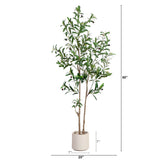 5’ Artificial Minimalist Olive Tree in White Decorative Planter