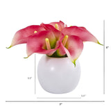 5” Calla Lily Artificial Arrangement in Vase (Set of 2)