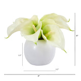 5” Calla Lily Artificial Arrangement in Vase (Set of 2)