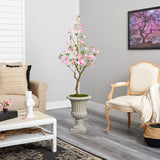 5’ Cherry Blossom Artificial Tree in Sand Finished Urn