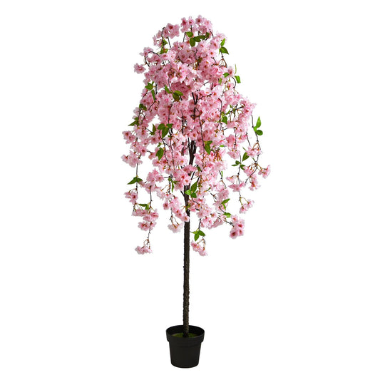 5' Artificial Pink Cherry Blossom Tree