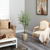 5’ Eucalyptus Artificial Tree in Sandstone Planter