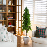 5' Artificial Real Touch Down Swept Norfolk Pine Tree with Natural Look