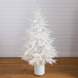 5' Artificial Real Touch White Norfolk Island Pine Christmas Tree with Natural Look