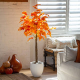 5' Pre-Lit Autumn Maple Artificial Fall Tree with 240 Warm White LED Lights