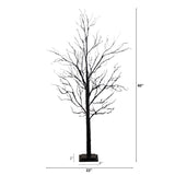 5' Pre-Lit Halloween Black Twig Artificial Tree with 240 Orange & Purple LED Lights