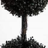5' UV Resistant Halloween Black Artificial Triple Ball Boxwood Topiary (Indoor/Outdoor)
