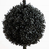 5' UV Resistant Halloween Black Artificial Triple Ball Boxwood Topiary (Indoor/Outdoor)