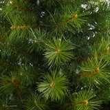 5’ Green Valley Pine Artificial Christmas Tree with 100 Warm White LED Lights and 201 Bendable Branches in Bronze Metal Planter