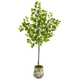 5’ Lemon Artificial Tree in Floral Planter