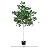 5’ Lighted Artificial Birch Tree with 180 Warm White LED Lights