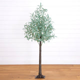 5’ Lighted Artificial Olive Tree with 300 Warm White LED Lights