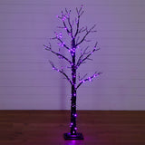 5' Pre-Lit Artificial Halloween Twig Tree with 360 Orange & Purple LED Lights