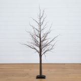 5’ Pre-Lit Artificial Twig Tree with 360 Warm White LED Lights