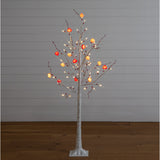 5' Pre-Lit Artificial Valentine's Day Twig Tree with 72 Heart Shaped LED Lights and Red Berries