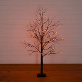 5' Pre-Lit Halloween Black Twig Artificial Tree with 240 Orange & Purple LED Lights