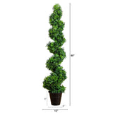 5' UV Resistant Boxwood Spiral Topiary Artificial Tree in Decorative Planter (Indoor/Outdoor)