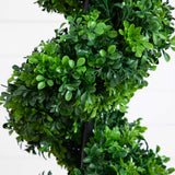 5' UV Resistant Boxwood Spiral Topiary Artificial Tree in Decorative Planter (Indoor/Outdoor)