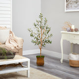 50” Olive Artificial Tree in Metal Planter