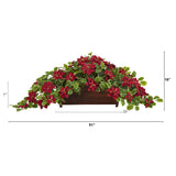 51” Poinsettia and Variegated Holly Artificial Plant in Decorative Planter (Real Touch)